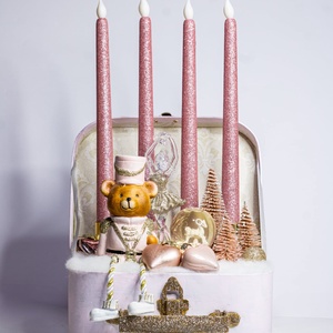 Adventi koszorú, 4 ledes gyertyával, csajos - karácsony - adventi díszek - adventi gyertyadíszek és koszorúdíszek - Meska.hu