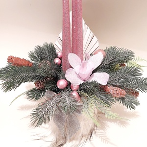 Adventi koszorú, 4 ledes gyertyával - Meska.hu