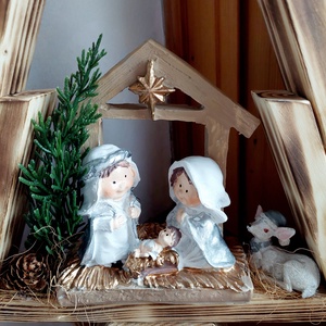 Karácsonyi, adventi ablak vagy asztaldísz, jászol, Betlehem  - karácsony - adventi díszek - adventi asztaldísz - Meska.hu