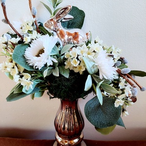 Tavaszi, húsvéti asztaldísz, akár ajándékba , Otthon & Életmód, Dekoráció, Asztal és polc dekoráció, Asztaldísz, Virágkötés, MESKA