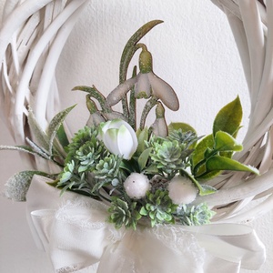 Hóvirágos, tavaszváró ajtókopogtató, Otthon & Életmód, Dekoráció, Ajtó- és ablak dekoráció, Ajtódísz & Kopogtató, , MESKA