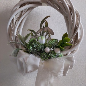 Hóvirágos, tavaszváró ajtókopogtató - otthon & életmód - dekoráció - ajtó- és ablak dekoráció - ajtódísz & kopogtató - Meska.hu