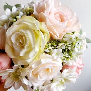 Csodaszép pasztell barack menyasszonyi csokor, ajándékkal! - esküvő - menyasszonyi- és dobócsokor - Meska.hu