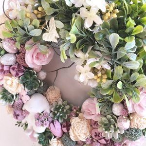 Húsvéti, tavaszváró ajtókopogtató, nyuszival - ünnepi díszek, dekorációk - húsvéti díszek és dekorációk - húsvéti ajtódísz, kopogtató - Meska.hu