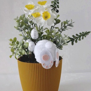 Tavaszi nyuszipopós asztaldísz, akár ajándékba , Otthon & Életmód, Virágdekoráció, Virágdíszek, Virágdísz kaspóban, Virágkötés, MESKA