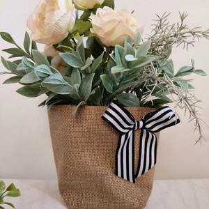 Tavaszváró ajtókopogtató, asztaldísz, juta alapon, újdonság - Meska.hu