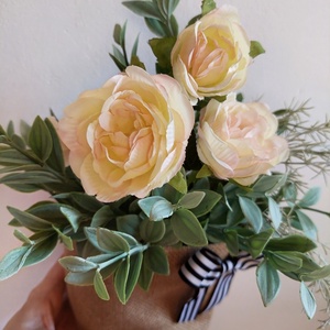 Tavaszváró ajtókopogtató, asztaldísz, juta alapon, újdonság - ünnepi díszek, dekorációk - húsvéti díszek és dekorációk - húsvéti ajtódísz, kopogtató - Meska.hu