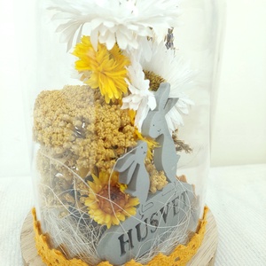 Búrás húsvéti, tavaszi asztaldísz, akár ajándékba  - otthon & életmód - virágdekoráció - virágdíszek - virágdísz kaspóban - Meska.hu