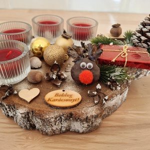 Adventi farönk koszorú, pirított mandula illatú mécsesekkel  - Meska.hu