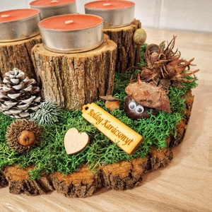 Erdei, természetes adventi koszorú,  erdei gyümölcs illatú mécsesekkel  - karácsony - adventi díszek - adventi koszorú - Meska.hu