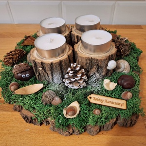 Erdei,  természetes adventi koszorú , Karácsony, Adventi díszek, Adventi koszorú, Mindenmás, MESKA