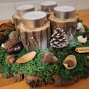 Erdei,  természetes adventi koszorú  - karácsony - adventi díszek - adventi koszorú - Meska.hu