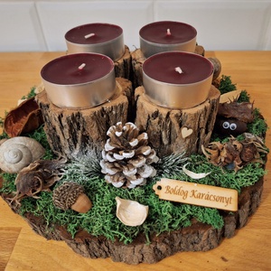 Erdei,  természetes,  adventi koszorú , Karácsony, Adventi díszek, Adventi koszorú, Mindenmás, MESKA