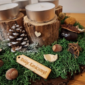 Erdei, természetes adventi koszorú  - karácsony - adventi díszek - adventi koszorú - Meska.hu