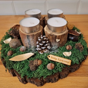 Erdei, természetes adventi koszorú  - Meska.hu