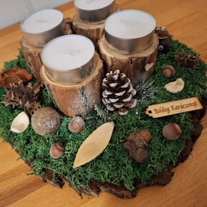 Erdei, természetes adventi koszorú  - karácsony - adventi díszek - adventi koszorú - Meska.hu