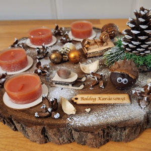 Adventi koszorú,  természetes adventi koszorú  - karácsony - adventi díszek - adventi koszorú - Meska.hu