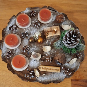 Adventi koszorú,  természetes adventi koszorú  - karácsony - adventi díszek - adventi koszorú - Meska.hu