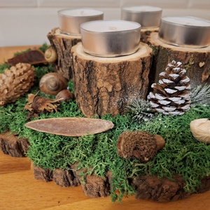 Erdei,  természetes adventi koszorú  - karácsony - adventi díszek - adventi koszorú - Meska.hu