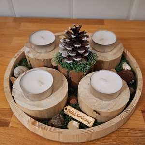 Erdei, természetes adventi koszorú  - karácsony - adventi díszek - adventi koszorú - Meska.hu