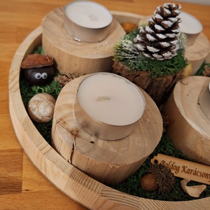 Erdei,  természetes adventi koszorú  - karácsony - adventi díszek - adventi koszorú - Meska.hu