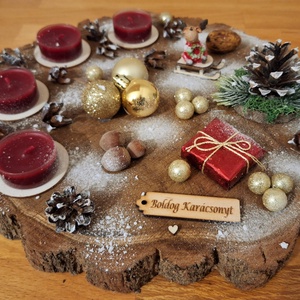 Adventi koszorú, pirított mandula illatú mécsesekkel, rénszarvassal , Karácsony, Adventi díszek, Adventi koszorú, Mindenmás, MESKA