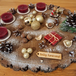 Adventi koszorú,  pirított mandula illatú mécsesekkel,  rénszarvassal , Karácsony, Adventi díszek, Adventi koszorú, Mindenmás, MESKA