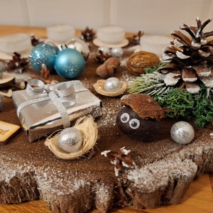 Adventi koszorú, természetes adventi koszorú fa alapon  - karácsony - adventi díszek - adventi koszorú - Meska.hu