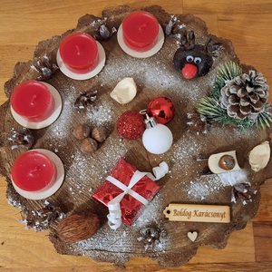 Adventi koszorú, természetes adventi koszorú  - karácsony - adventi díszek - adventi koszorú - Meska.hu