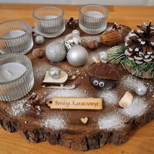 Adventi koszorú, cserélhető mécsesekkel - karácsony - adventi díszek - adventi koszorú - Meska.hu