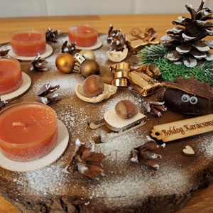 Adventi koszorú,  természetes, sült alma illatú mécsesekkel, Karácsony, Adventi díszek, Adventi koszorú, Mindenmás, MESKA