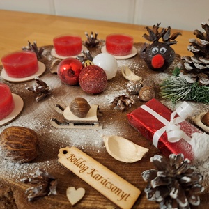 Adventi koszorú,  sült almás mécsesekkel  - karácsony - adventi díszek - adventi koszorú - Meska.hu