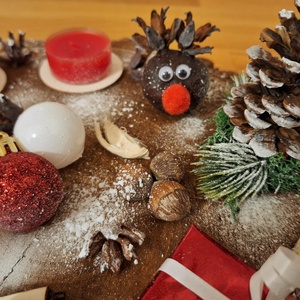 Adventi koszorú,  sült almás mécsesekkel  - karácsony - adventi díszek - adventi koszorú - Meska.hu