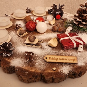 Adventi koszorú, lazúrozott fa alapon , Karácsony, Adventi díszek, Adventi koszorú, Mindenmás, MESKA