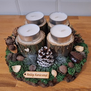 Erdei, természetes adventi koszorú , Karácsony, Adventi díszek, Adventi koszorú, Mindenmás, MESKA