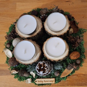 Erdei, természetes adventi koszorú  - karácsony - adventi díszek - adventi koszorú - Meska.hu