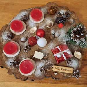 Adventi koszorú, sült almás mécsesekkel  - karácsony - adventi díszek - adventi koszorú - Meska.hu