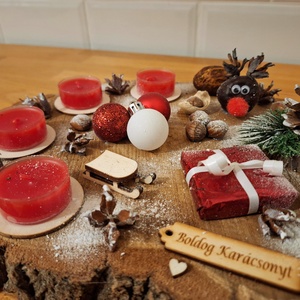 Adventi koszorú, sült almás mécsesekkel  - karácsony - adventi díszek - adventi koszorú - Meska.hu