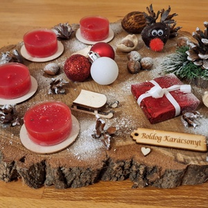 Adventi koszorú, sült almás mécsesekkel , Karácsony, Adventi díszek, Adventi koszorú, Mindenmás, MESKA