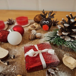 Adventi koszorú, sült almás mécsesekkel  - karácsony - adventi díszek - adventi koszorú - Meska.hu