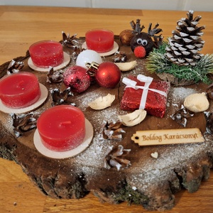 Adventi koszorú,  sült almás mécsesekkel , Karácsony, Adventi díszek, Adventi koszorú, Mindenmás, MESKA