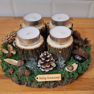 Erdei, természetes adventi koszorú  - karácsony - adventi díszek - adventi koszorú - Meska.hu