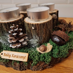 Erdei, természetes adventi koszorú , Karácsony, Adventi díszek, Adventi koszorú, Mindenmás, MESKA