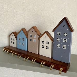 Nagyméretű kék házikós kulcstartó - otthon & életmód - dekoráció - fali és függő dekoráció - fali kulcstartó - Meska.hu Nagyméretű kék házikós kulcstartó - otthon & életmód - dekoráció - fali és függő dekoráció - fali kulcstartó - Meska.hu