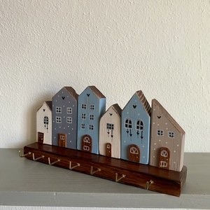 Fali kulcstartó, kék utca - otthon & életmód - dekoráció - fali és függő dekoráció - fali kulcstartó - Meska.hu