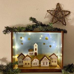 Karácsonyi falu világítással - Meska.hu