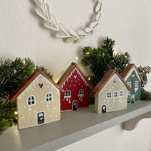 Mézeskalács házikók-karácsonyi ablakdísz - Meska.hu