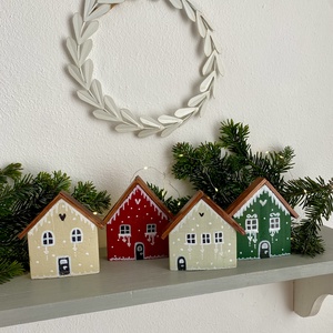 Mézeskalács házikók-karácsonyi ablakdísz - karácsony - adventi díszek - adventi ablakdekoráció - Meska.hu