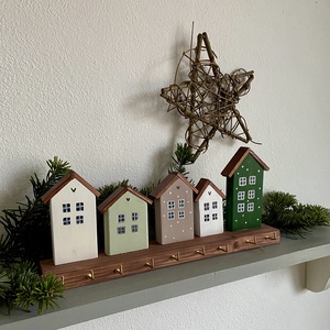 Zöld házikós kulcstartó  - otthon & életmód - dekoráció - fali és függő dekoráció - fali kulcstartó - Meska.hu