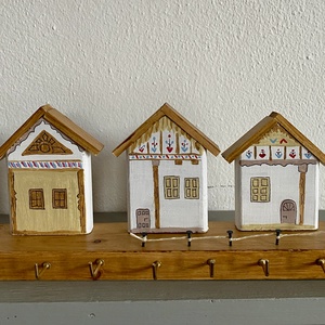 Népi házikós kulcstartó - otthon & életmód - dekoráció - fali és függő dekoráció - fali kulcstartó - Meska.hu